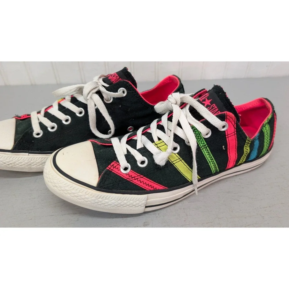 Converse Chuck Taylor All Star Low Top Sneakers 531739F Women's 11‎ Neon Stripes
